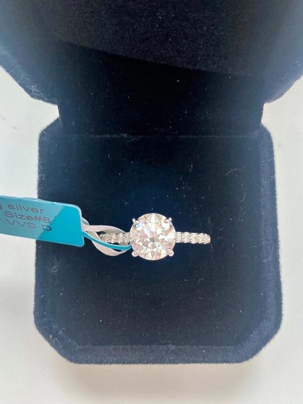 2 Carat Round Cut Moissanite Ring Size 8